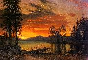 Albert Bierstadt Sunset over the River USA oil painting artist